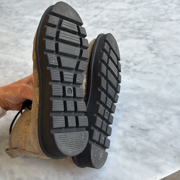 Seychelles Leather and Faux Fur Metallic Combat Boots - Picture 6 of 8